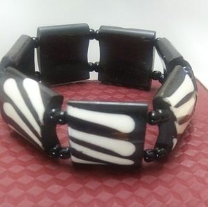 African Animal Zebra Style Stretch Bracelet SOLID